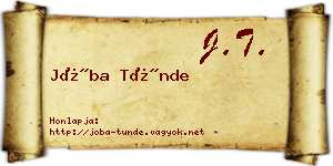Jóba Tünde névjegykártya